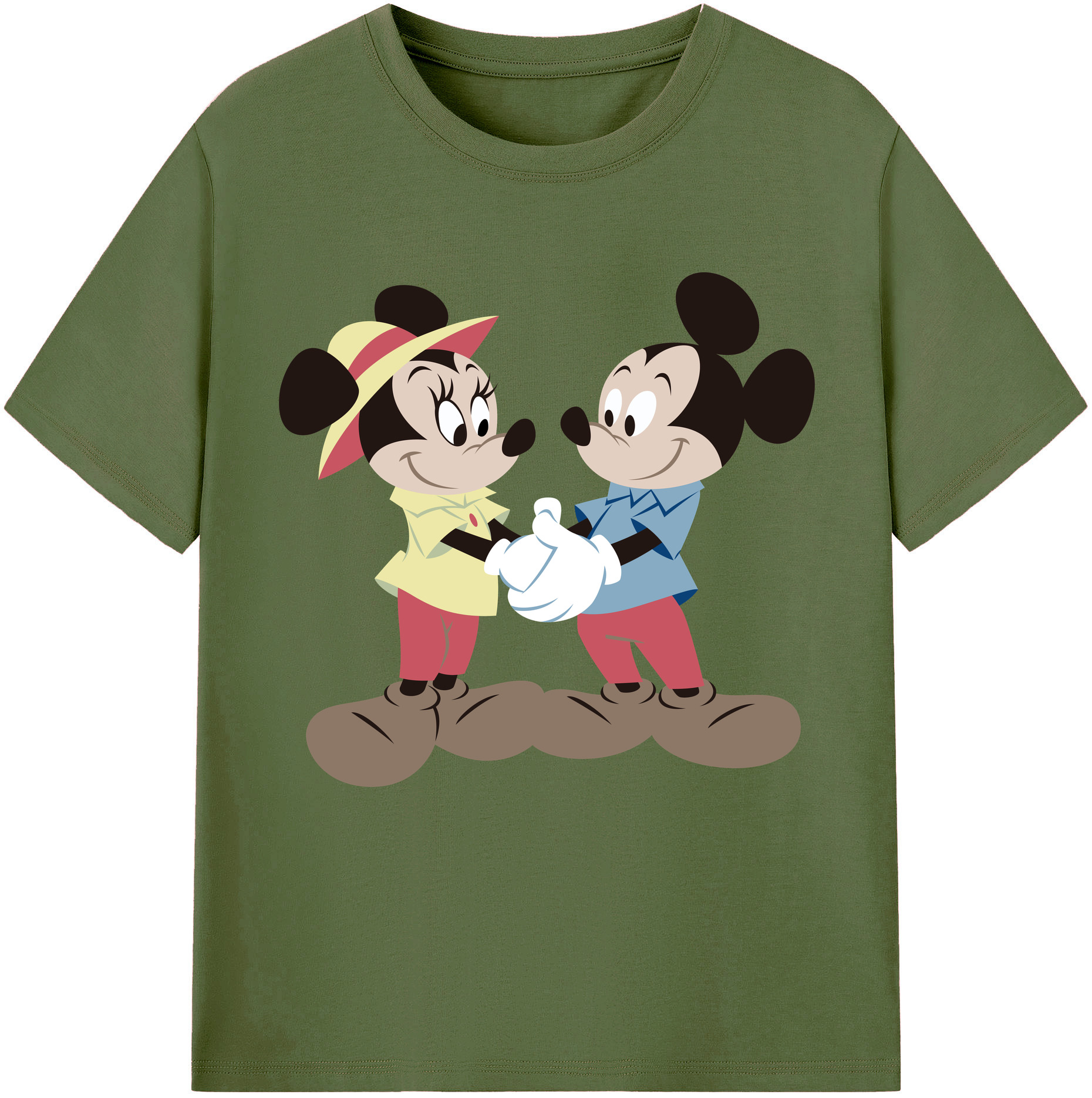 （画像用） ミッキーマウス Mickey Mouse 綿100％半袖Tシャツ（フロントプリント）